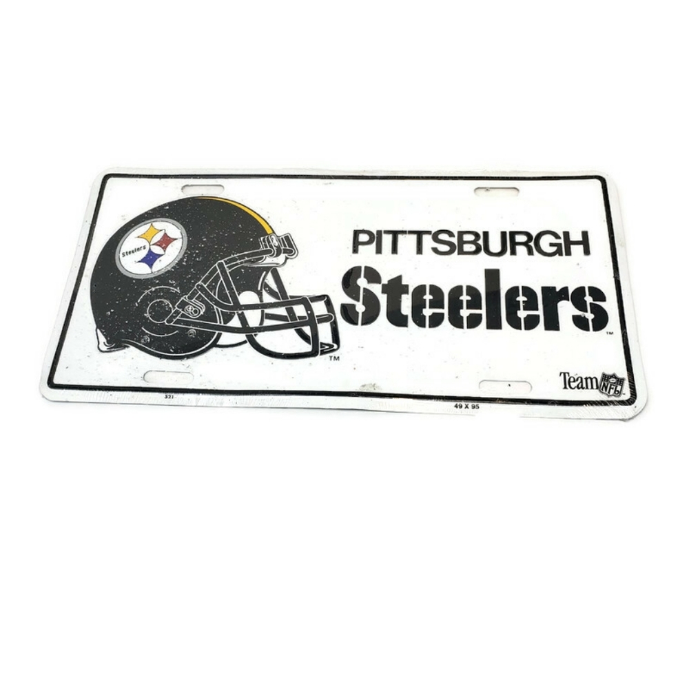Pittsburgh Steelers Vintage 1990's Metal License Plate